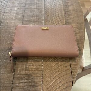 Kate Spade Taupe Wallet with Gold Accent
